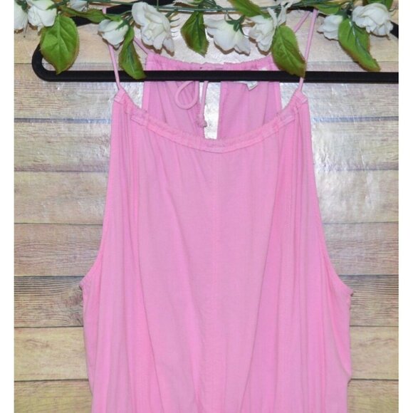 Splendid Pink Hana Romper Shorts Sleeveless Size L Pockets Elastic Waist Summer - Picture 3 of 8